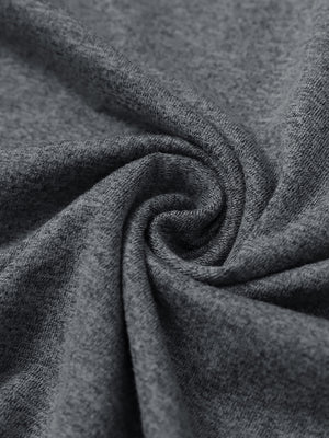 Close-up fabric view of athletic lightweight golf hoodies, breathable knit and smooth hand feel in black grey heather