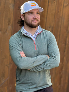 MAELREG Moisture Wicking Quarter Zip Pullover, Dark Green Melange (Customer Photos)