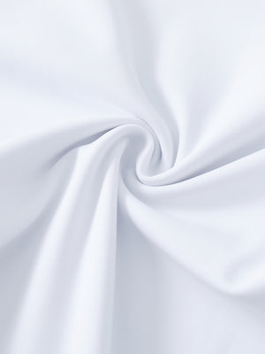 Close-up of ultra-stretch quick dry fabric used in white women's golf sweatpants