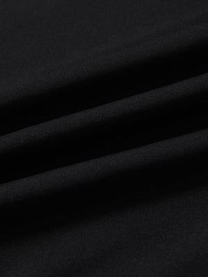 Close-up fabric detail of lightweight golf quarter zip pullover, smooth texture and breathable feel in black