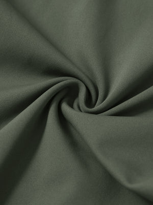 Close-up of fabric on soft lightweight casual golf pants with 5 pockets, showing texture in olive green.
