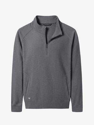 Heather Textured Quarter Zip Pullover