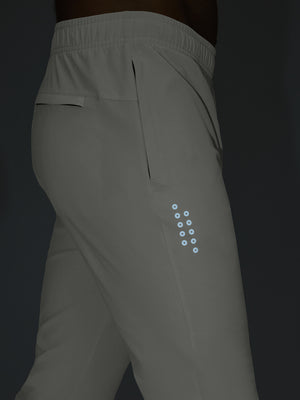 Khaki grey superion softness mesh joggers with zipper pockets glowing in the dark