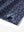 Close-up of the hem vent on the dark blue golf club 4 way stretch print collared polo shirt, showing the side split for movement