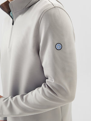 Pin-Stripe Quarter Zip with Hood
