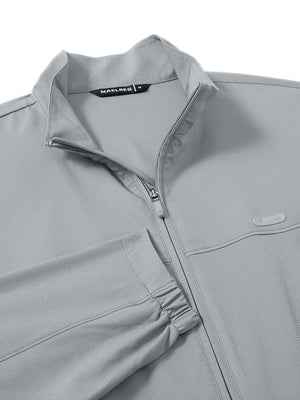 Full Zip Stand Collar Lightweight Windbreaker Jacket