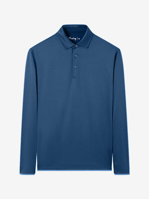 Moisture Wicking Long Sleeve Herringbone Polo Shirts