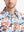 Front view from nose to chest wearing BLUE ORANGE CAMO Stylish Printing Summer Shirt.