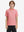 Front half-body shot of youth in candy pink line performance print boys golf polo, highlighting design and fit