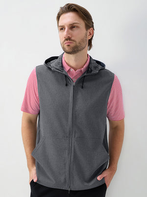 Water Resistant Sleeveless Hooded Jacket With Pockets