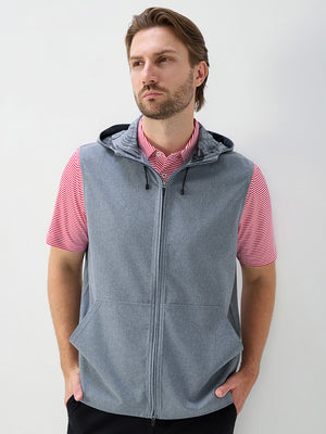 Water Resistant Sleeveless Hooded Jacket With Pockets