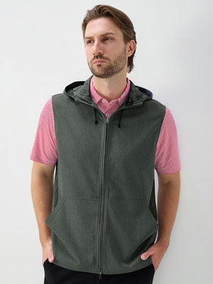 Water Resistant Sleeveless Hooded Jacket With Pockets