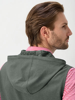 Water Resistant Sleeveless Hooded Jacket With Pockets