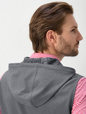 Water Resistant Sleeveless Hooded Jacket With Pockets