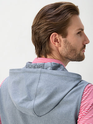 Water Resistant Sleeveless Hooded Jacket With Pockets