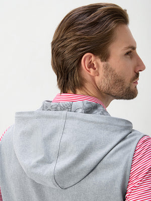 Water Resistant Sleeveless Hooded Jacket With Pockets