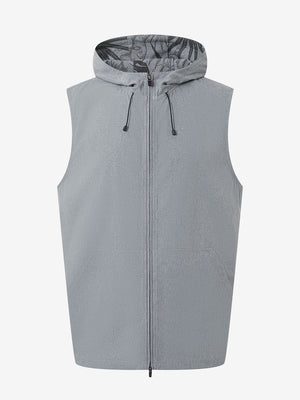 Water Resistant Sleeveless Hooded Jacket With Pockets