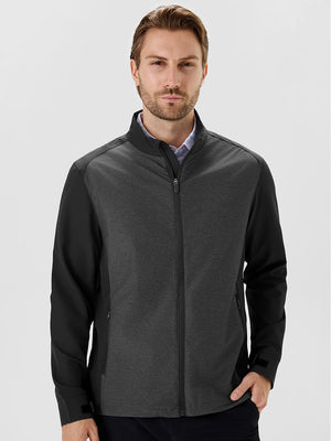 Windproof Colorblock Heather Full Zip Jacket