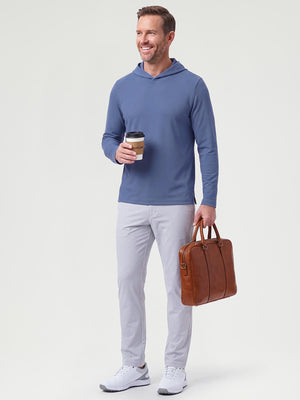 Vertical Stripes Ribbed Knit Hoodies Sweatshirt
