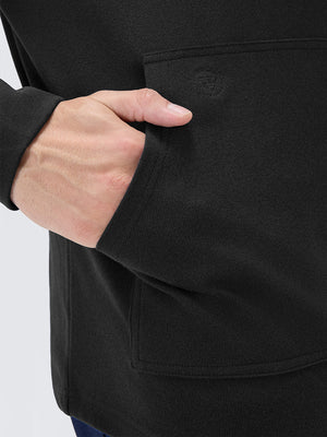 Stretch Ultra-Comfy Heather Brushed Rib Knit Hoodie