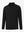 Front 3D view of Skin-friendly long sleeve melange polo in black with refined look