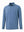 Front 3D view of Skin-friendly long sleeve melange polo in blue heather with refined look