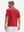 Side-back view of model in red Moisture-Wicking Short Sleeve Henley.