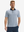 Front half-body of model in light dark blue graphics lightweight stretch upgraded print golf polo shirts