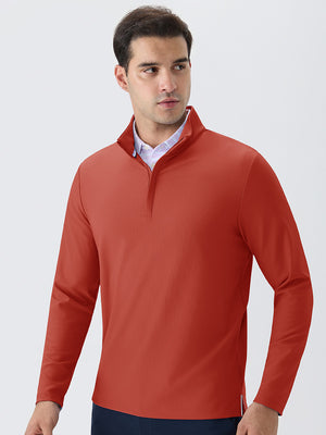 Ribbed Texture Nylon Quarter Zip Pullover