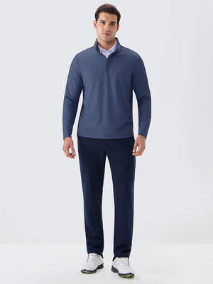 Ribbed Texture Nylon Quarter Zip Pullover