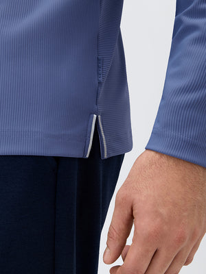 Ribbed Texture Nylon Quarter Zip Pullover